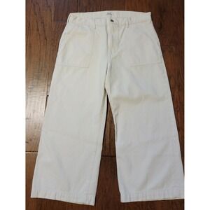 Polo Ralph Lauren Womens Ivory‎ Barrel Leg Cropped Pants Size 34x24"
